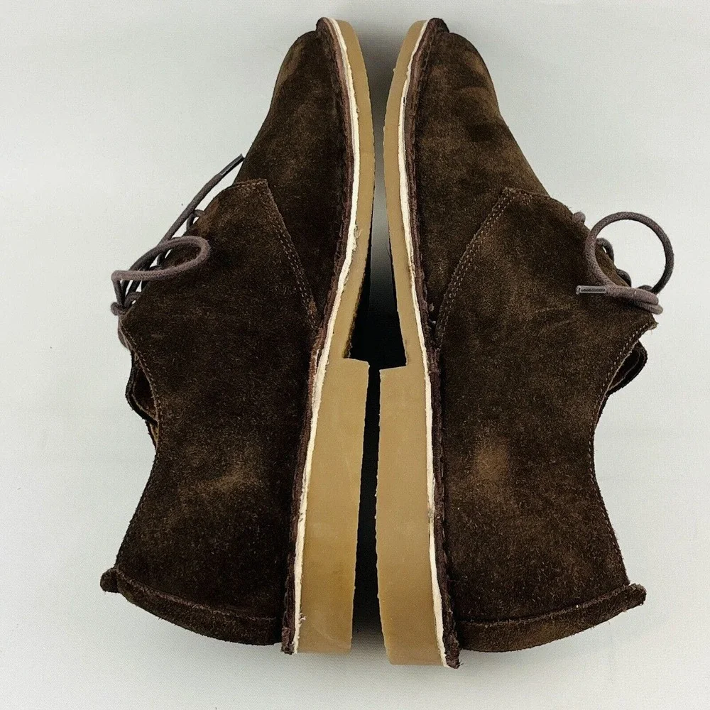 Mens‎ 10.5M Nunn Bush Gordy Plain Toe Oxford Brown Suede Casual Dual Comfort